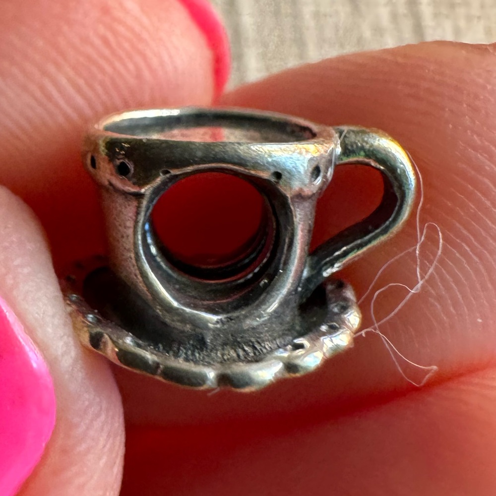 Discontinued Retired Pandora Sterling Silver Teacup and Saucer Charm